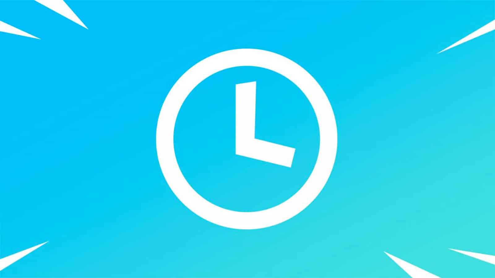 Un rellotge que representa el temps d'inactivitat abans d'una actualització de Fortnite