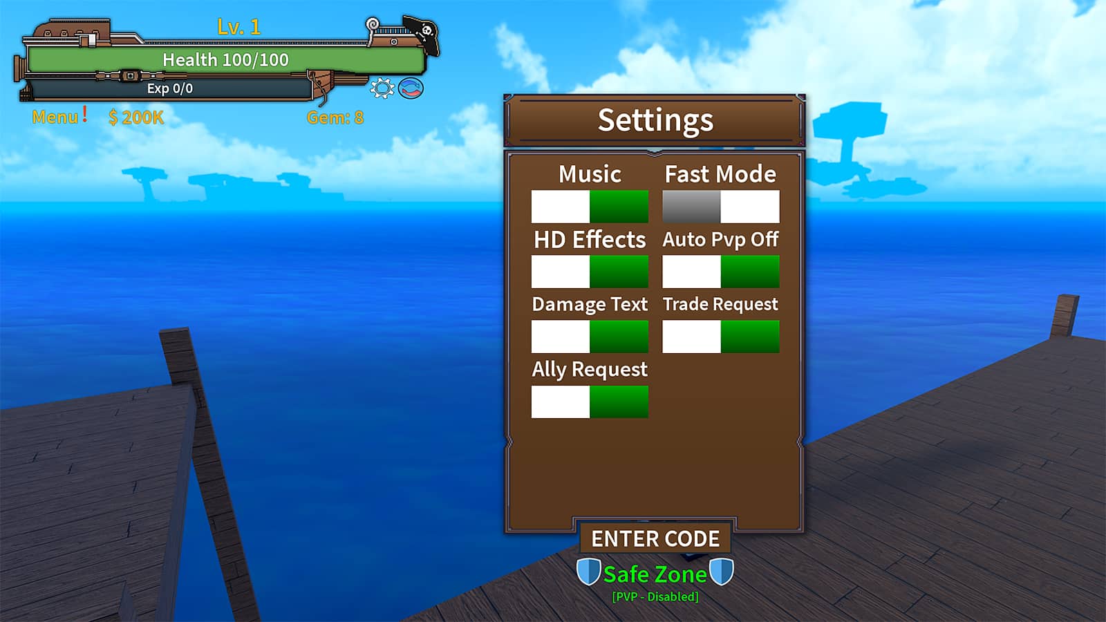 Slika koja prikazuje okvir Enter Codes u King Legacyju