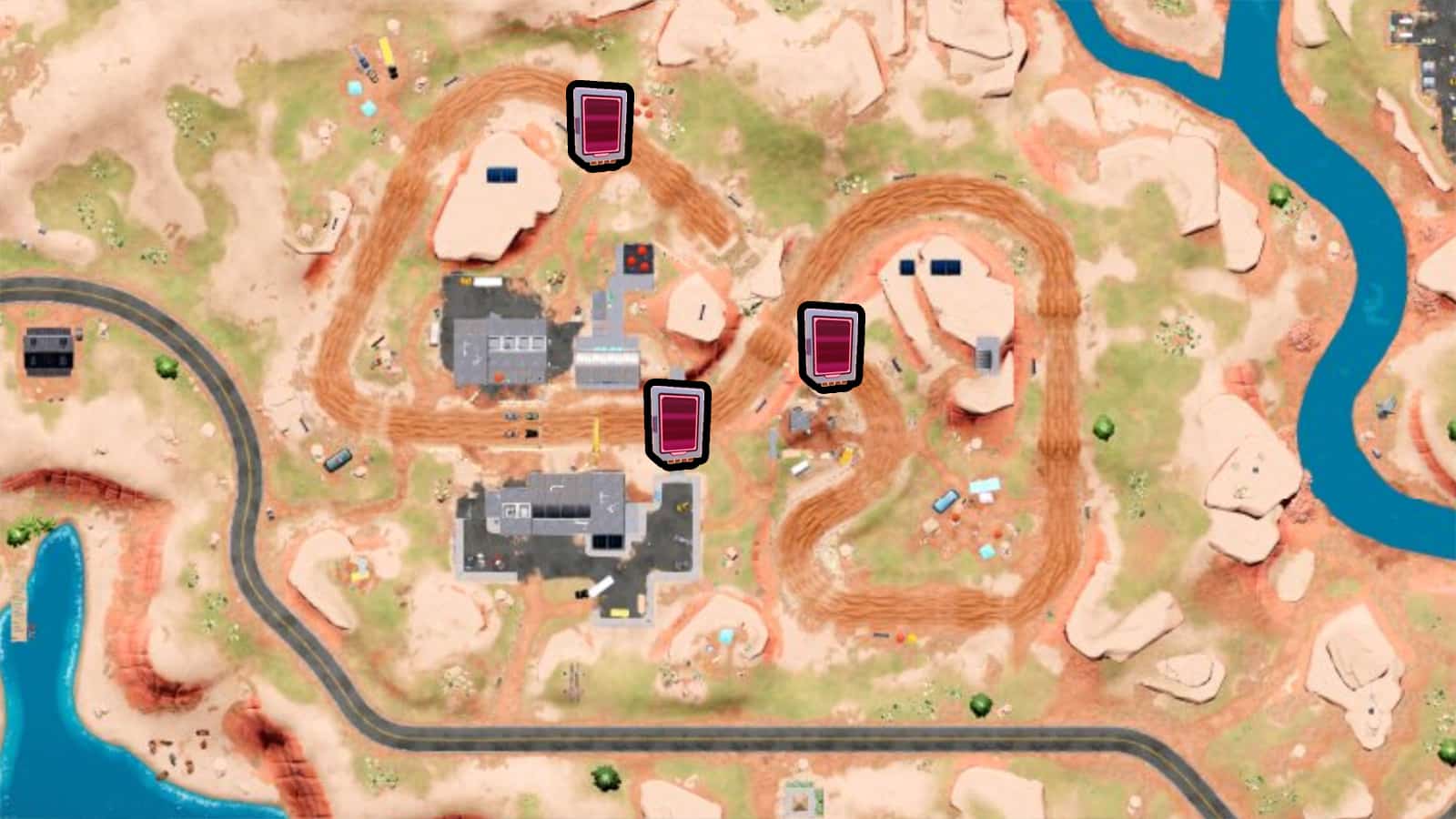 Omni Chip locations at Chonker's Speedway in Fortnite