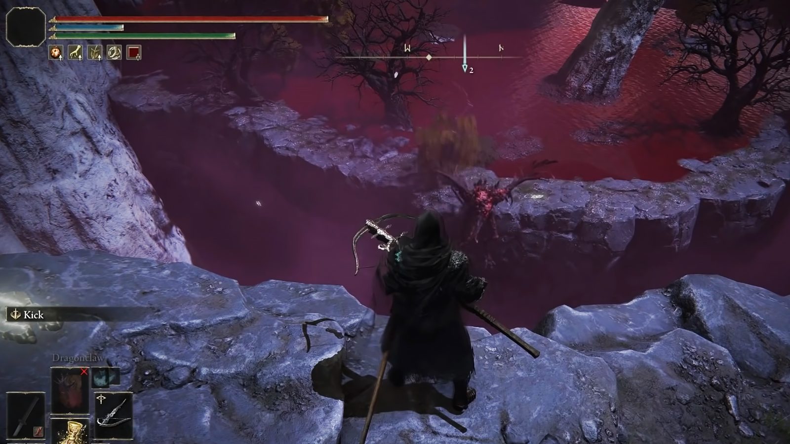 Elden Ring rune exploit killing bird enemy screenshot. 