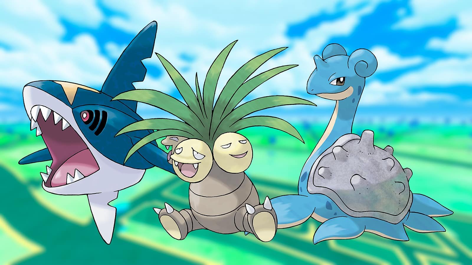 An image of Lapras, Exeggutor and Sharpedo in Pokemon, Sierra's Phase 2 Pokemon
