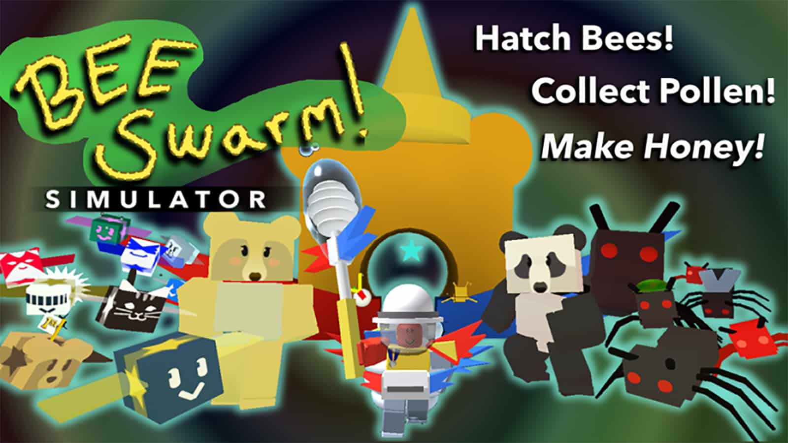 Bee Swarm Simulator meno kūriniai, kuriuose yra žaidimo Roblox personažai