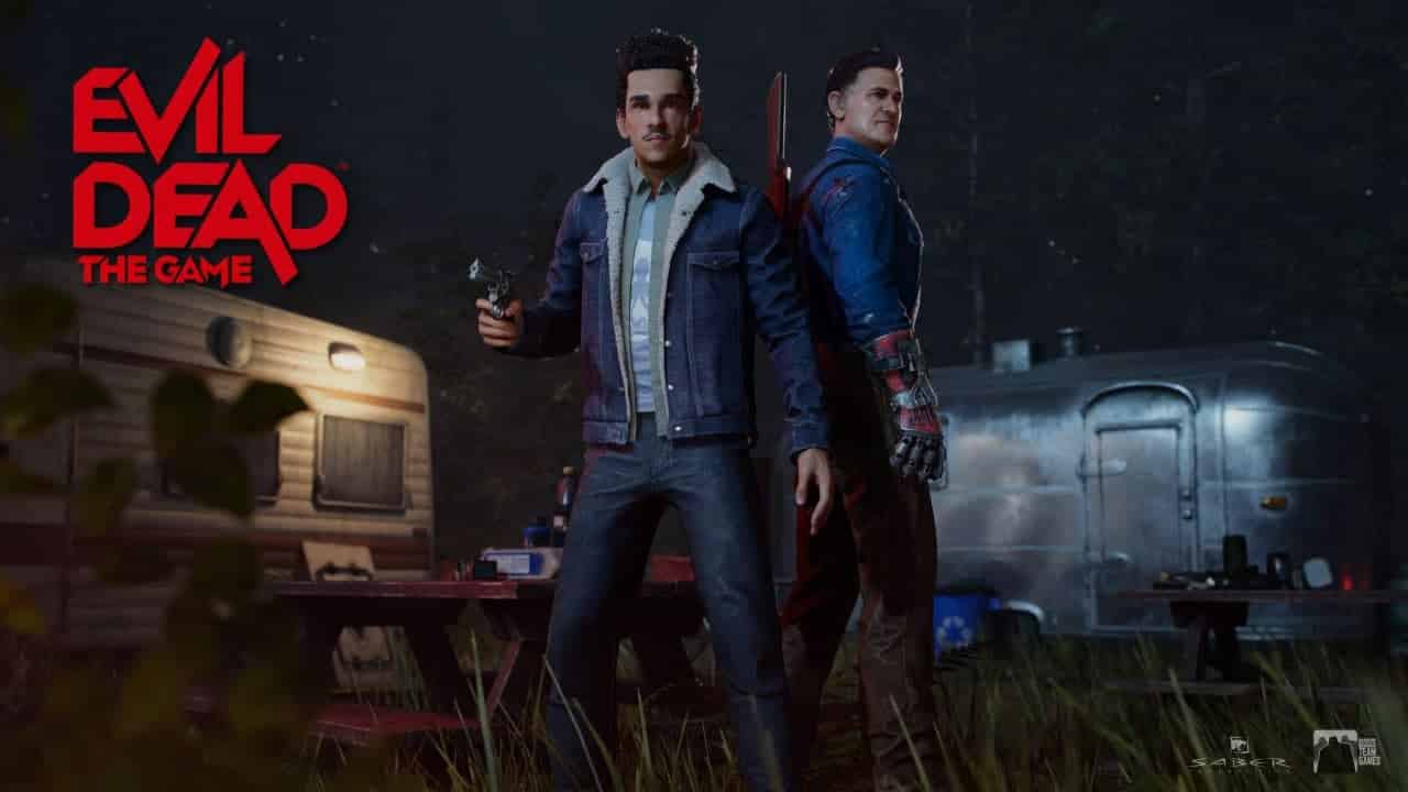 evil dead the game pablo simon bolivar and ash stand together with guns