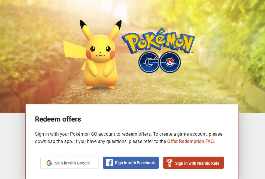 Pokemon Go Redeem Code -verkkoselain
