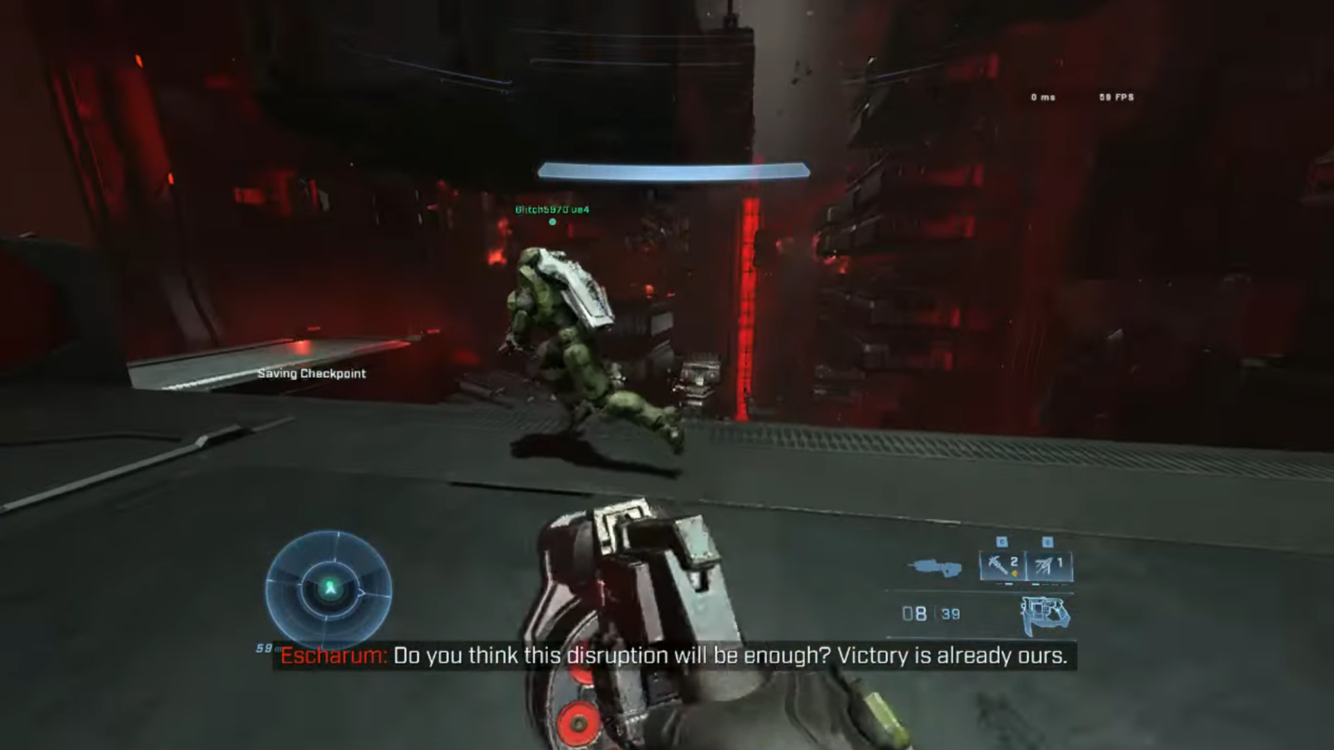 Snímek obrazovky kooperativní hry Halo Infinite