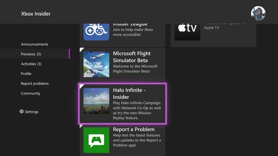 Приложение Halo Infinite Xbox Insider