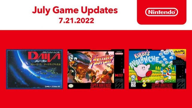 Nes Snes Nintendo Switch Online julsko ažuriranje 2022. 640x360