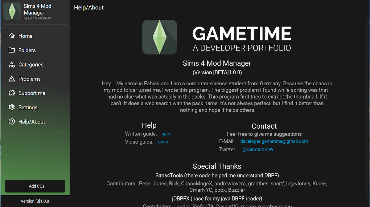 Sims 4 Mod Manager pinaagi sa GameTimeDev