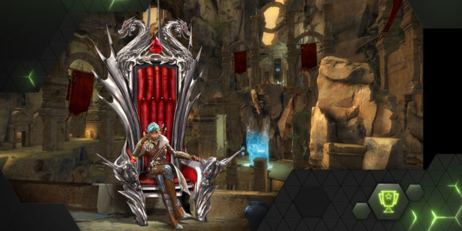 Ganjaran Guild Wars 2 Dragon Throne pada GeForce SEKARANG