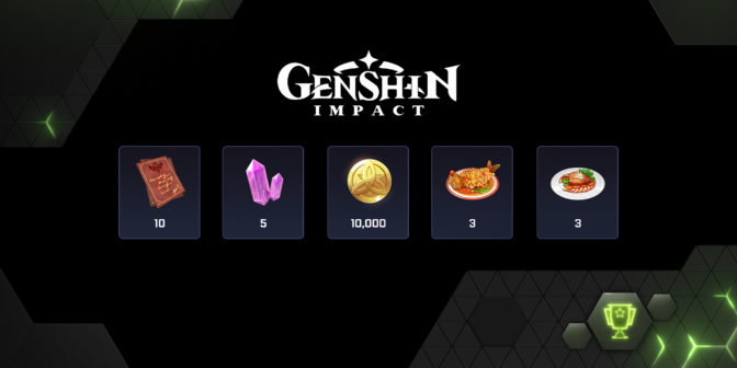 Artículos de recompensa de Gfn Thursday Genshin Impact 672x336