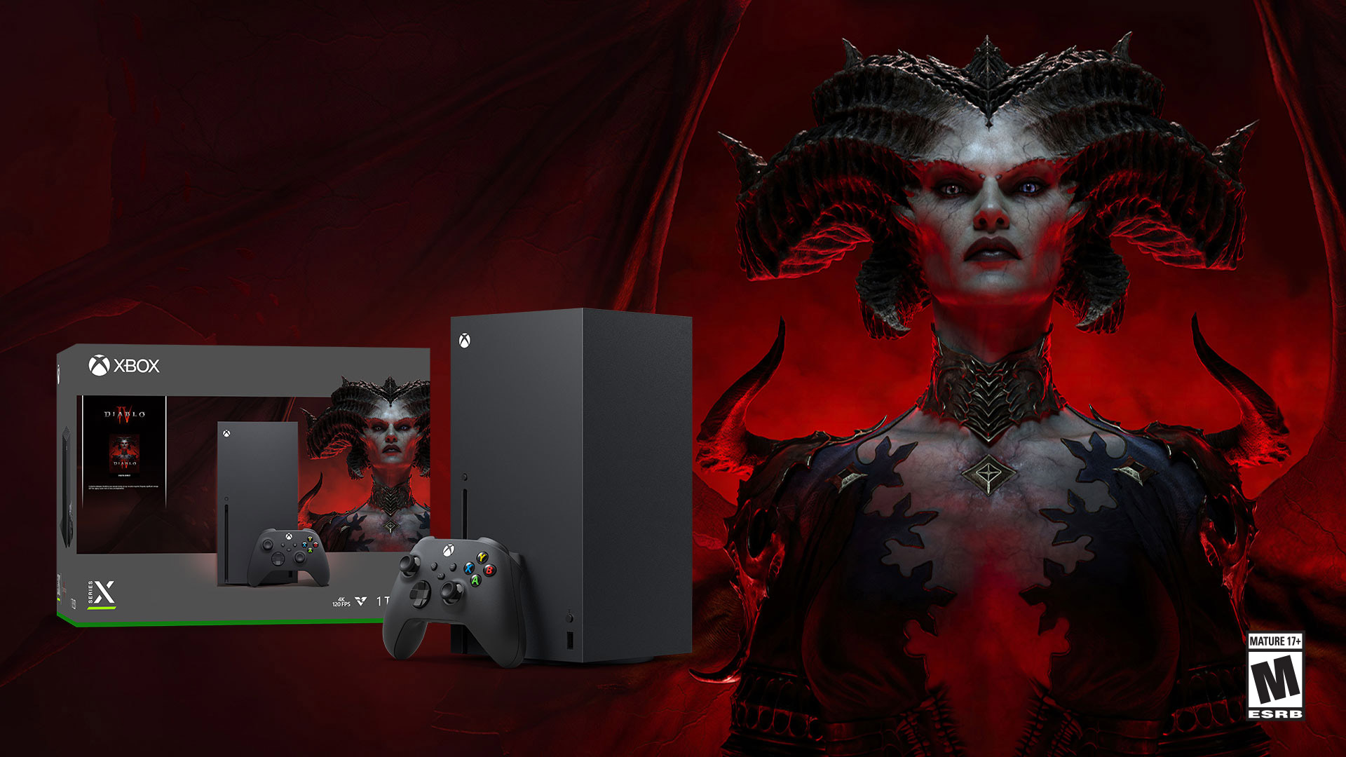Xbox श्रृंखला X - डियाब्लो IV बन्डल - Xbox तारको साथ अभयारण्यको लागि युद्धमा सामेल हुनुहोस्